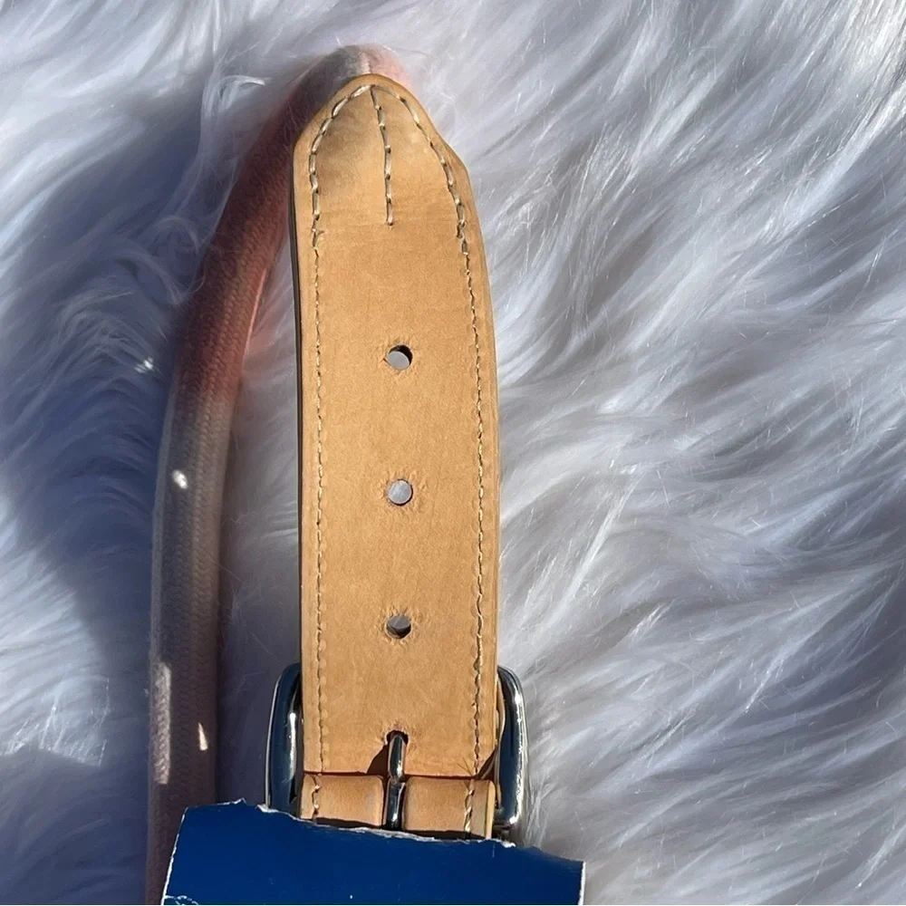 NWT Youly Faux Leather & Rope Tie Dye Dog Collar Size XL/XXL 22”-27”